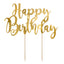 Decoratiune pentru Tort Happy Birthday Auriu 22.5cm