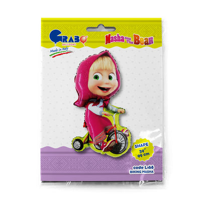 Foil Balloon Masha on Bicycle Figurine 99 cm Grabo