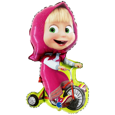 Foil Balloon Masha on Bicycle Figurine 99 cm Grabo