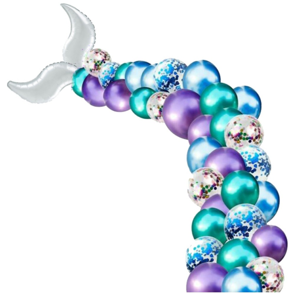 Foil Balloon Figurine Mermaid Tail - White Satin Luxe 91cm AMS 41857