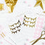 Decorative Stickers for Balloons White/Gold Lashes PDC1036