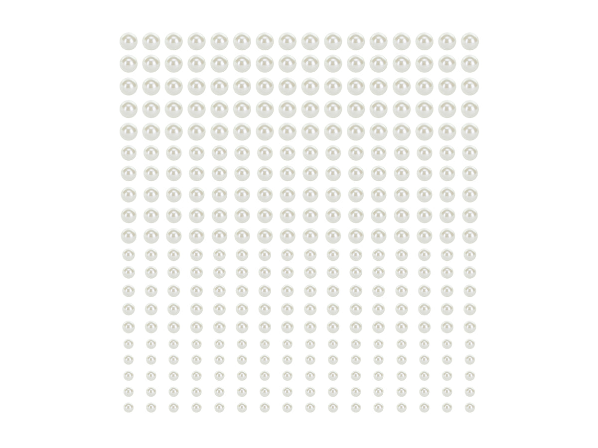 Set 440pcs Adhesive White Pearls 3-6mm