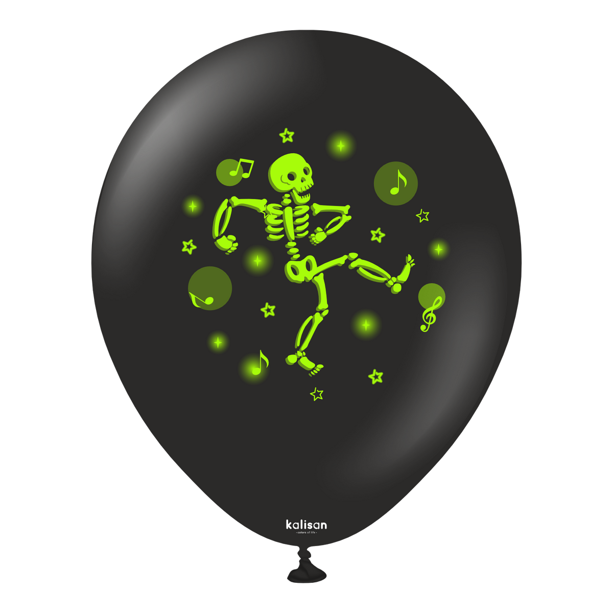 SET 25 Baloane latex 30cm Print Scheleti Neon