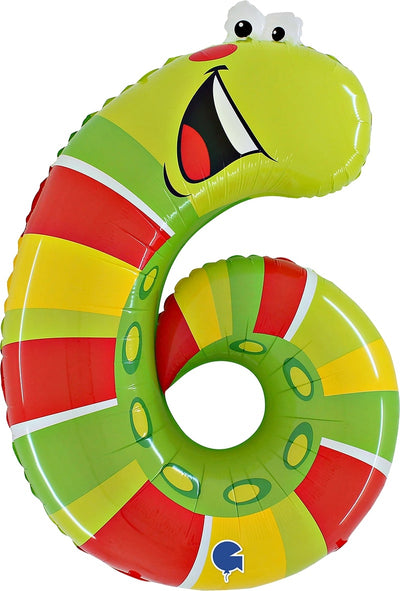 Balon Folie JUMBO Animaloons CIFRA 6 Omida 102 cm Grabo