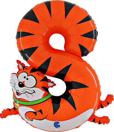 Balon Folie JUMBO Animaloons CIFRA 8 Pisica 102 cm Grabo