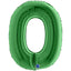 Balon Folie JUMBO CIFRA 0 VERDE 102 cm Grabo
