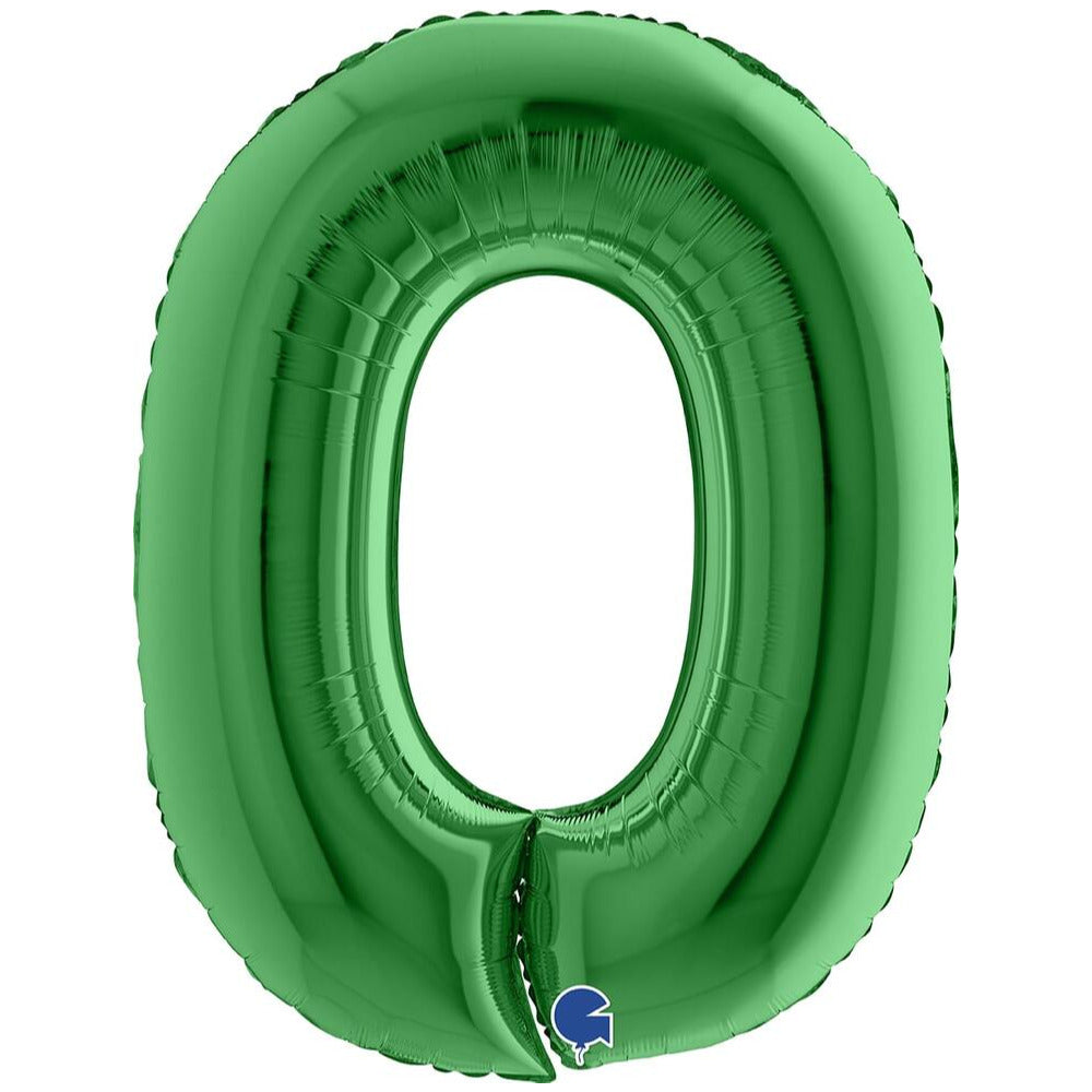 Balon Folie JUMBO CIFRA 0 VERDE 102 cm Grabo