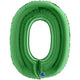 Balon Folie JUMBO CIFRA 0 VERDE 102 cm Grabo