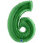 Balon Folie JUMBO CIFRA 6 VERDE 102 cm Grabo