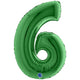 Balon Folie JUMBO CIFRA 6 VERDE 102 cm Grabo