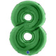 Balon Folie JUMBO CIFRA 8 VERDE 102 cm Grabo