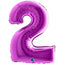 JUMBO Foil Balloon NUMBER 2 PURPLE 102 cm Grabo