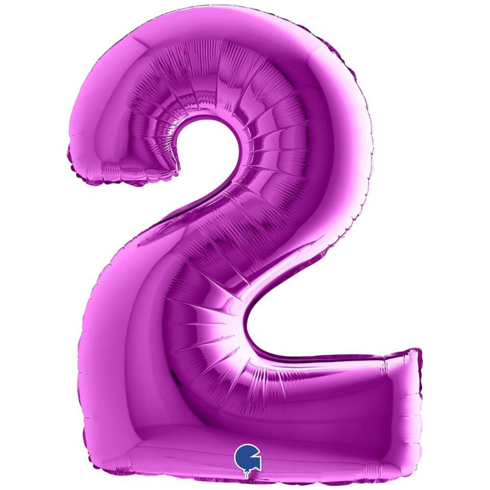 JUMBO Foil Balloon NUMBER 2 PURPLE 102 cm Grabo