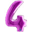 JUMBO FOIL BALLOON NUMBER 4 PURPLE 102 cm Grabo