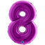 Foil Balloon JUMBO NUMBER 8 PURPLE 102 cm Grabo