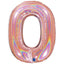 Jumbo Foil Balloon NUMBER 0 Rose Gold Glitter 102 cm Grabo