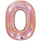 Jumbo Foil Balloon NUMBER 0 Rose Gold Glitter 102 cm Grabo