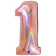 Jumbo Foil Balloon NUMBER 1 Rose Gold Glitter 102 cm Grabo