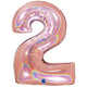 Jumbo Foil Balloon NUMBER 2 Rose Gold Glitter 102 cm Grabo