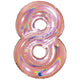 Jumbo Foil Balloon NUMBER 8 Rose Gold Glitter 102 cm Grabo