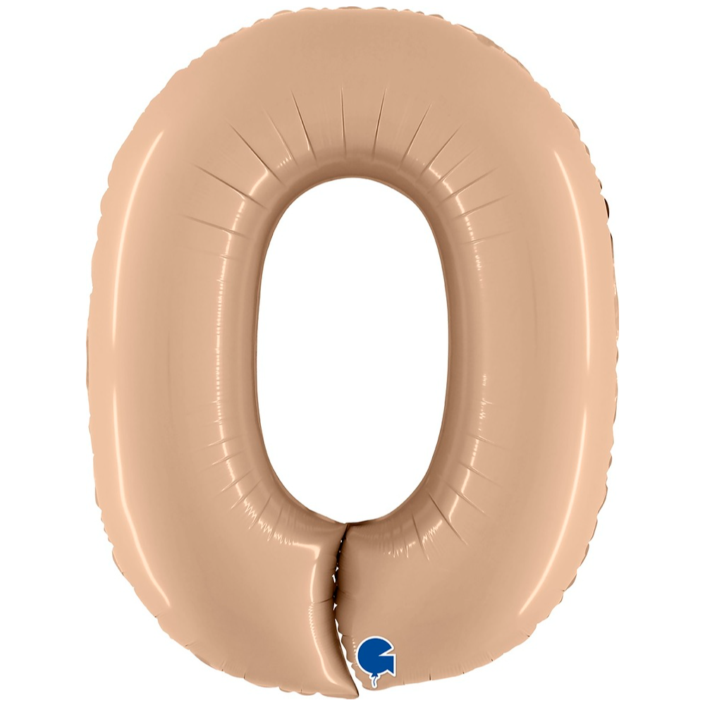 Foil Balloon Jumbo NUMBER 0 Nude 102 cm Grabo