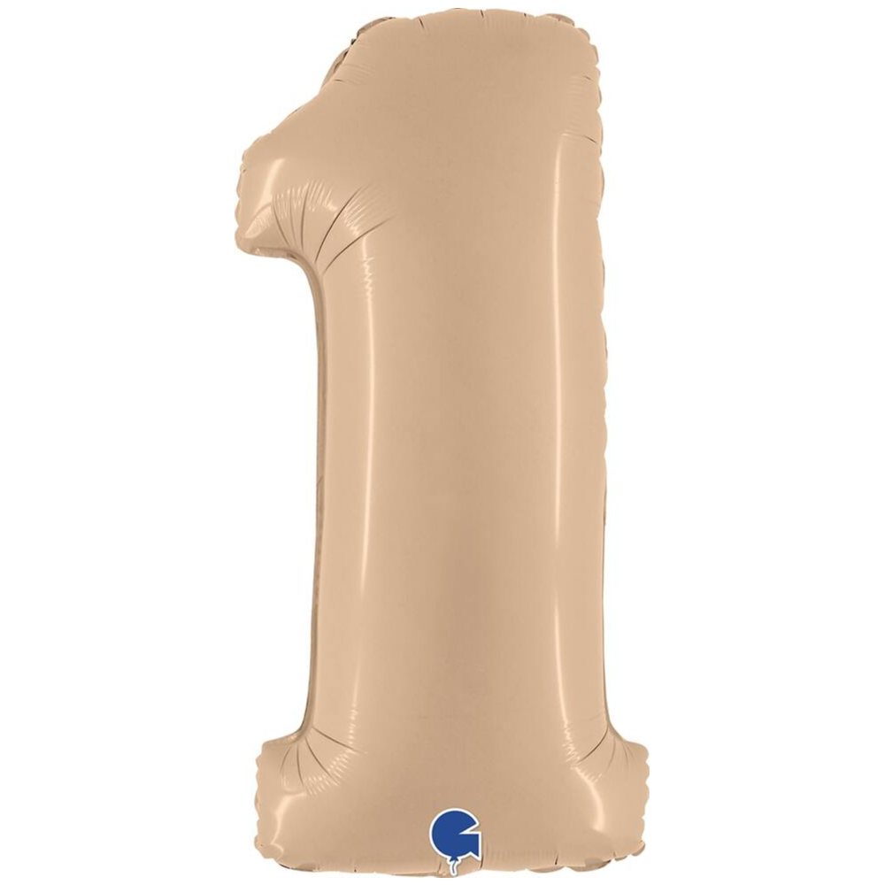 Jumbo Foil Balloon NUMBER 1 Nude 102 cm Grabo