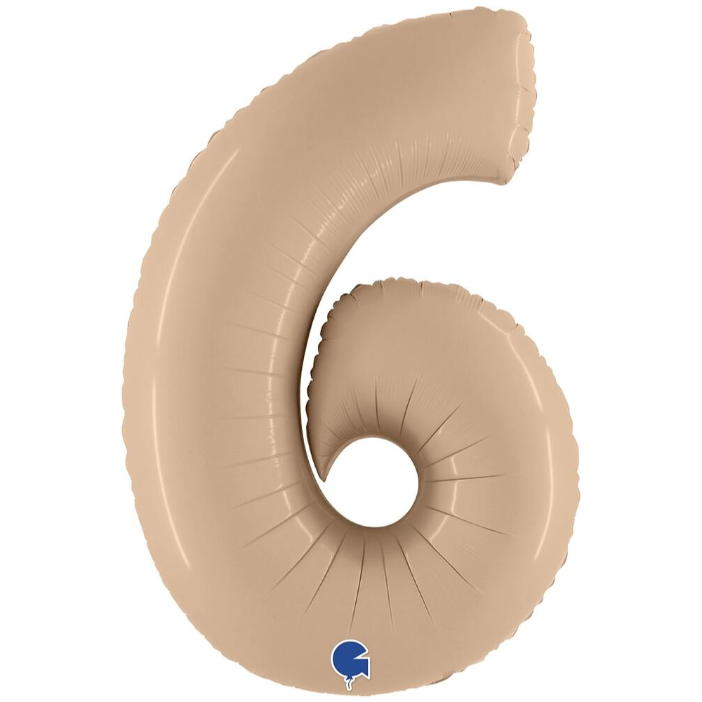 Jumbo Foil Balloon Nude NUMBER 6 102 cm Grabo