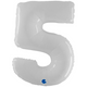 Balon Folie Jumbo CIFRA 5 Shiny White 102 cm Grabo