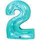 Balon Folie Jumbo CIFRA 2 Tiffany Glitter 102 cm Grabo