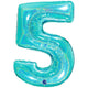 Balon Folie Jumbo CIFRA 5 Tiffany Glitter 102 cm Grabo