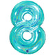 Balon Folie Jumbo CIFRA 8 Tiffany Glitter 102 cm Grabo