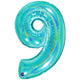 Balon Folie Jumbo CIFRA 9 Tiffany Glitter 102 cm Grabo