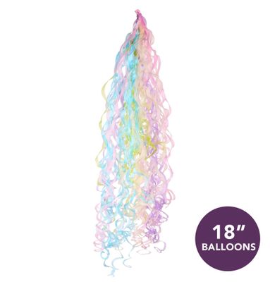 RAINBOW Decorative Paper Ribbon for 18-inch Helium Balloons - 15 x 86 cm PA6011