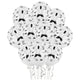 Set 10 Baloane Latex cu print Jucator Fotbal alb 30cm