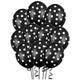 SET 10 Baloane Latex 30cm Negre cu buline Albe PDC1061