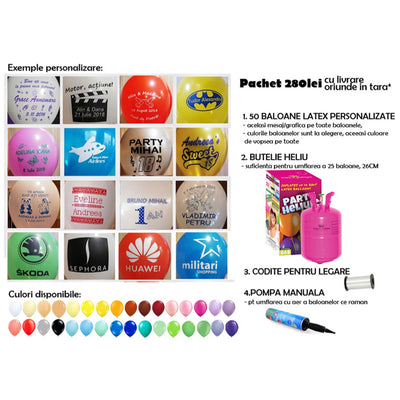 Pachet baloane personalizate + butelie MICA 202025