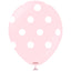 SET 25 Baloane latex 30cm Light Pink cu buline albe