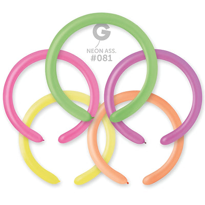 Baloane Latex Modelaj 5/152cm Multicolor Fluo D4.Q260.081
