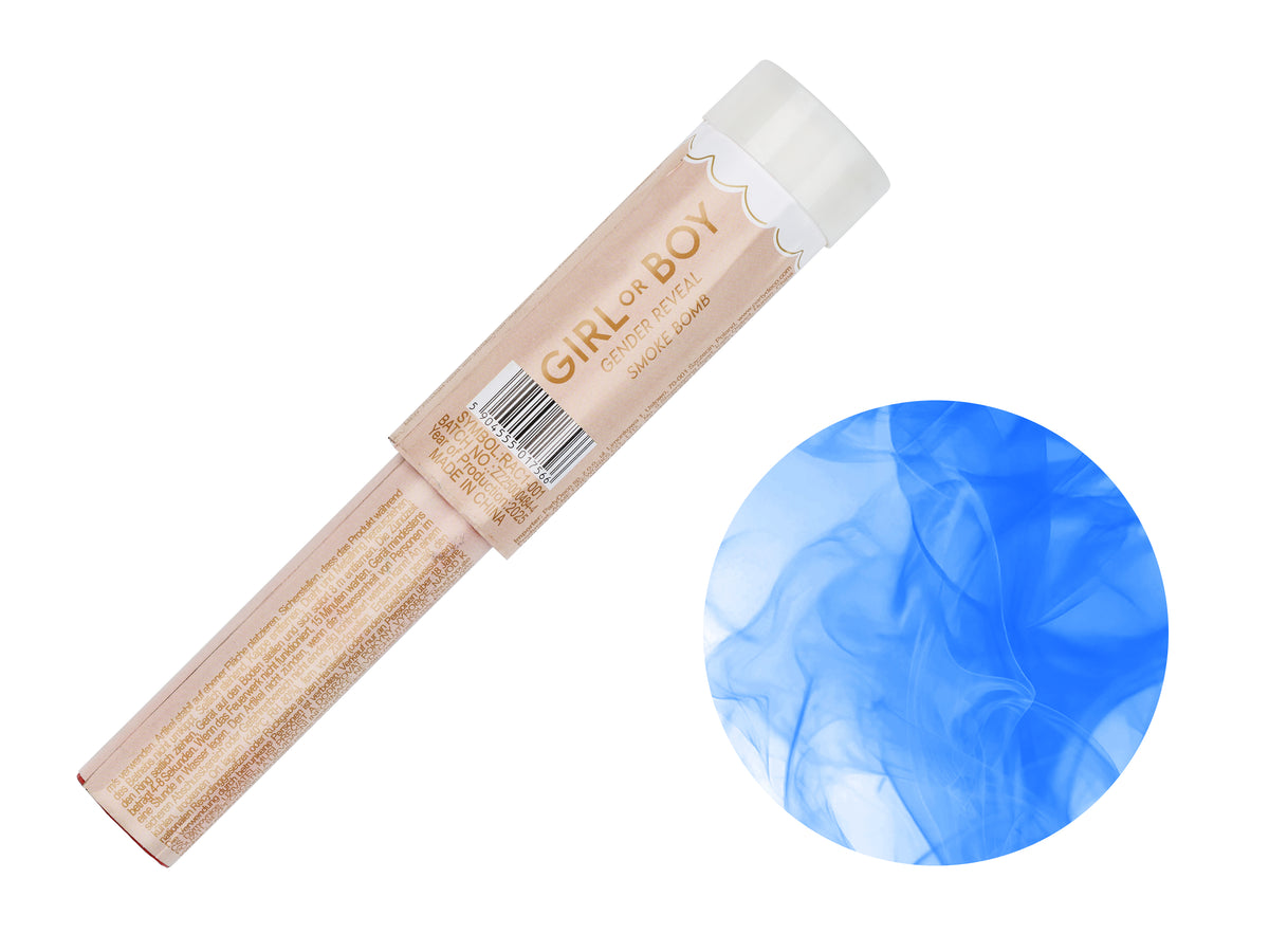 Set of 5 Gender Reveal Smoke Bombs It's a Boy Blue 22.5cm