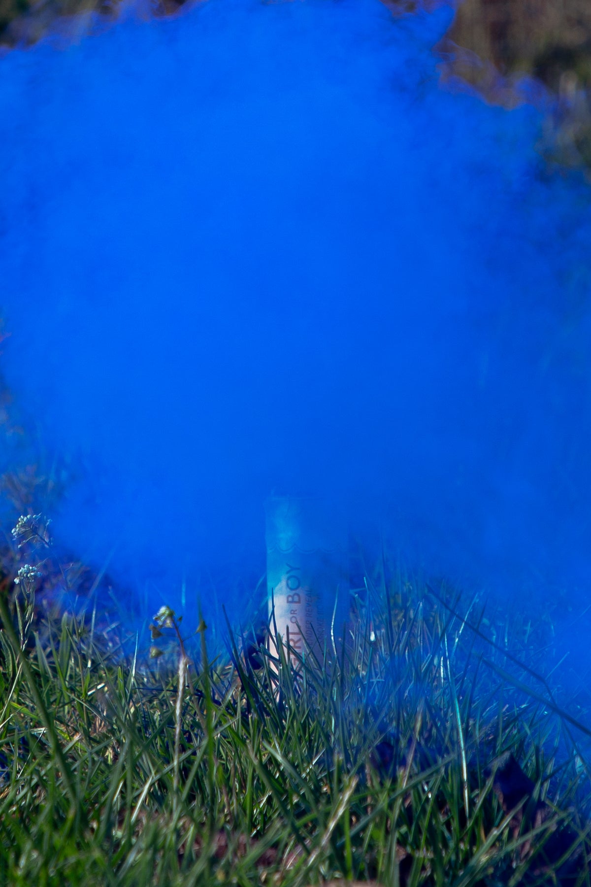 Set of 5 Gender Reveal Smoke Bombs It's a Boy Blue 22.5cm