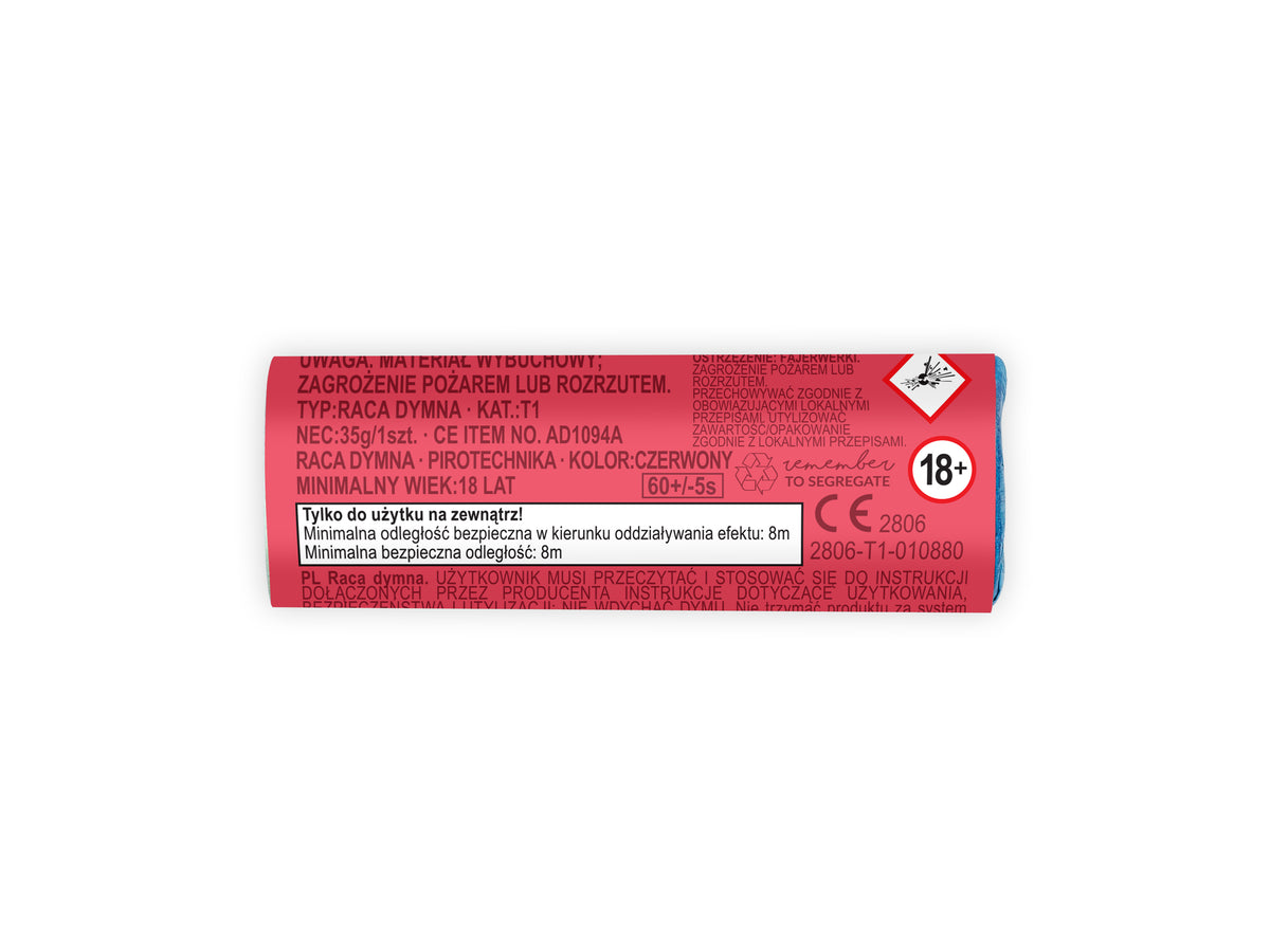 SET of 5 Red Smoke Flares 11.5cm