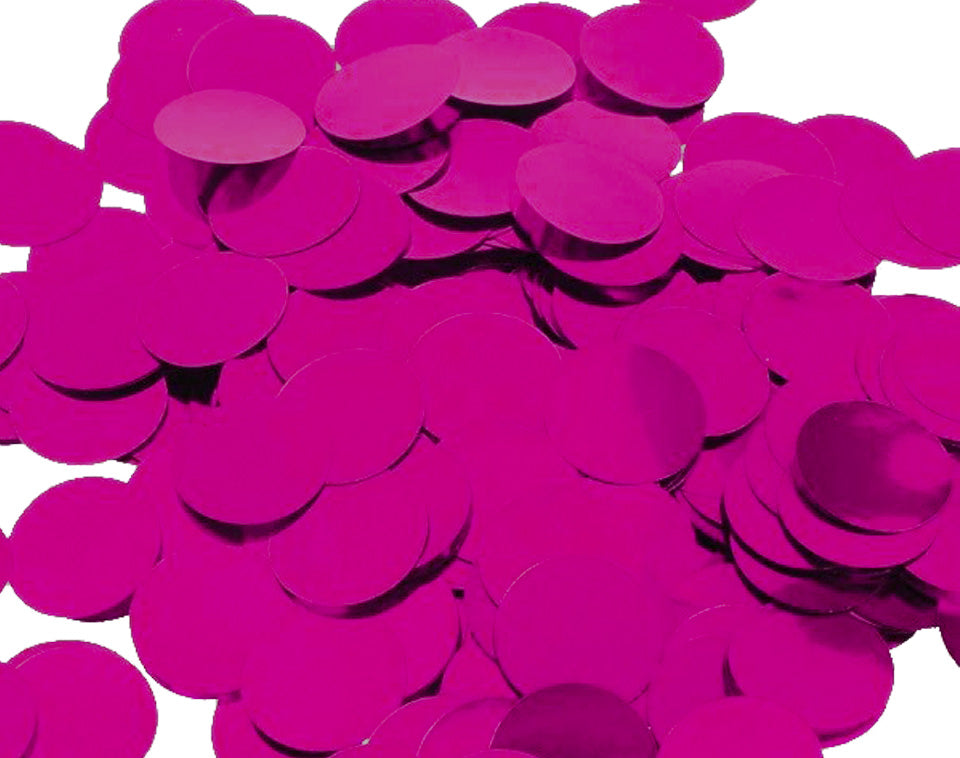 Metallic FUCHSIA Confetti 1.5cm Round 100g