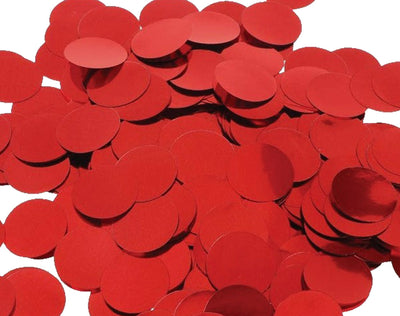 Metallic Confetti RED 1.5cm Round 100g