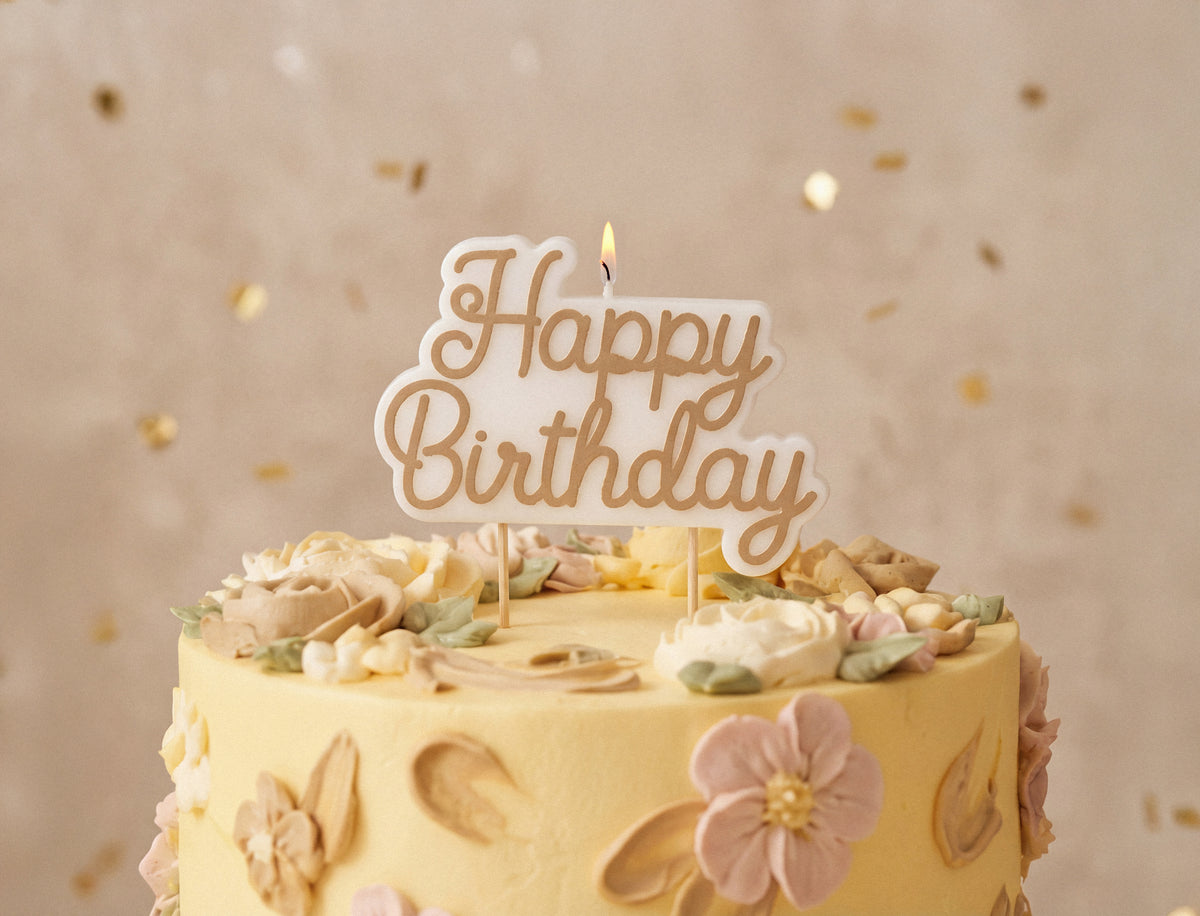 Lumanare Happy Birthday Aurie 7.5x10cm
