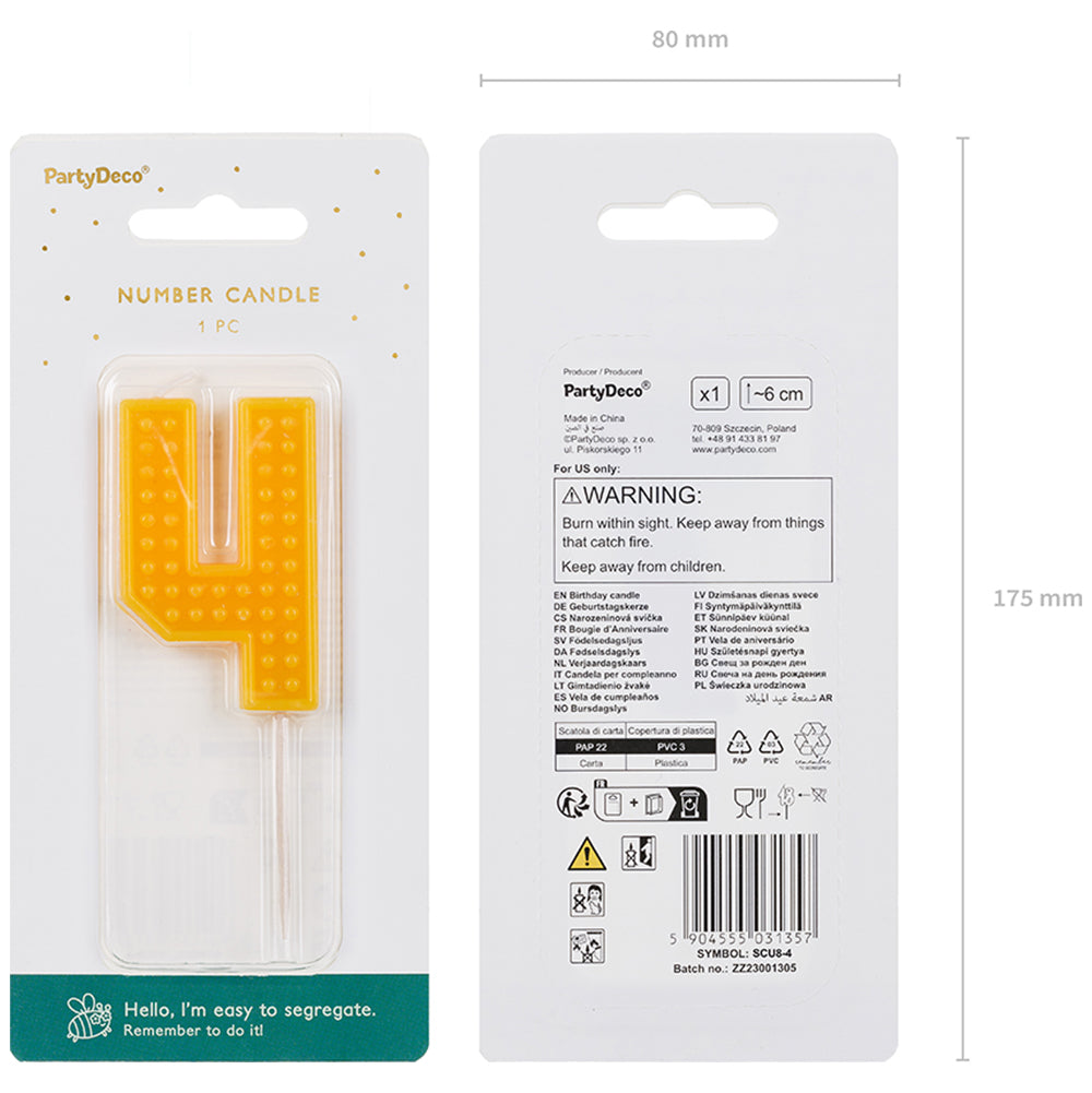 Lumanare Tort Cifra 4 Lego Brick 6 cm