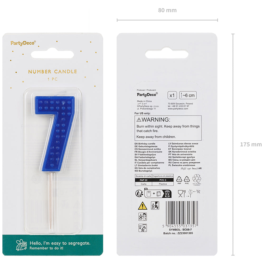 Lumanare Tort Cifra 7 Lego Brick 6 cm