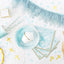 Set 18 Tacamuri lemn bleu deschis 16 cm