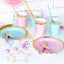 Set 18 Tacamuri lemn roz deschis 16 cm
