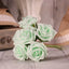 Bouquet 6 Mint Green Roses 22cm