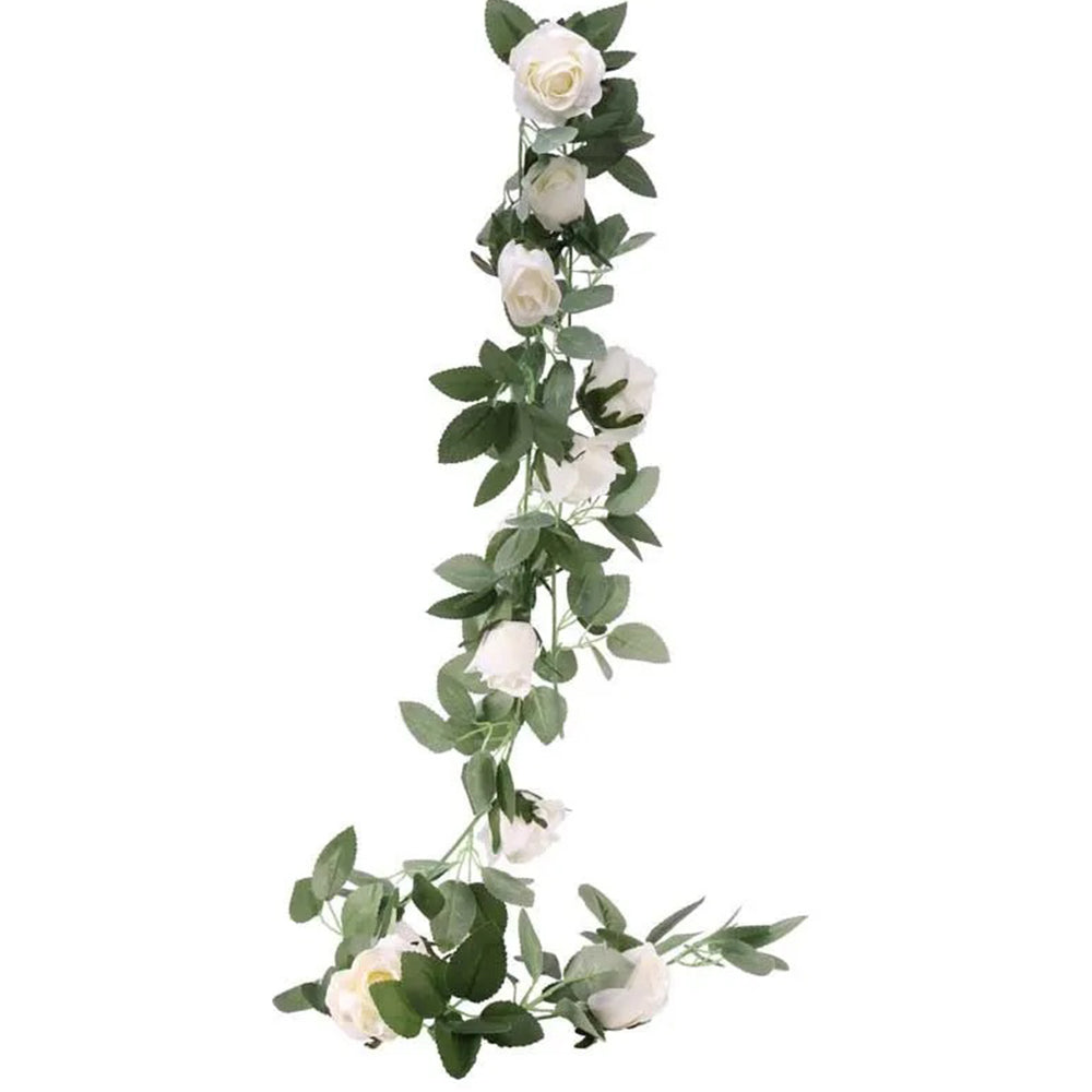 Ghirlanda trandafiri albi 175cm